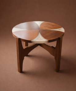 Solid Wood and Resin Coffee Table